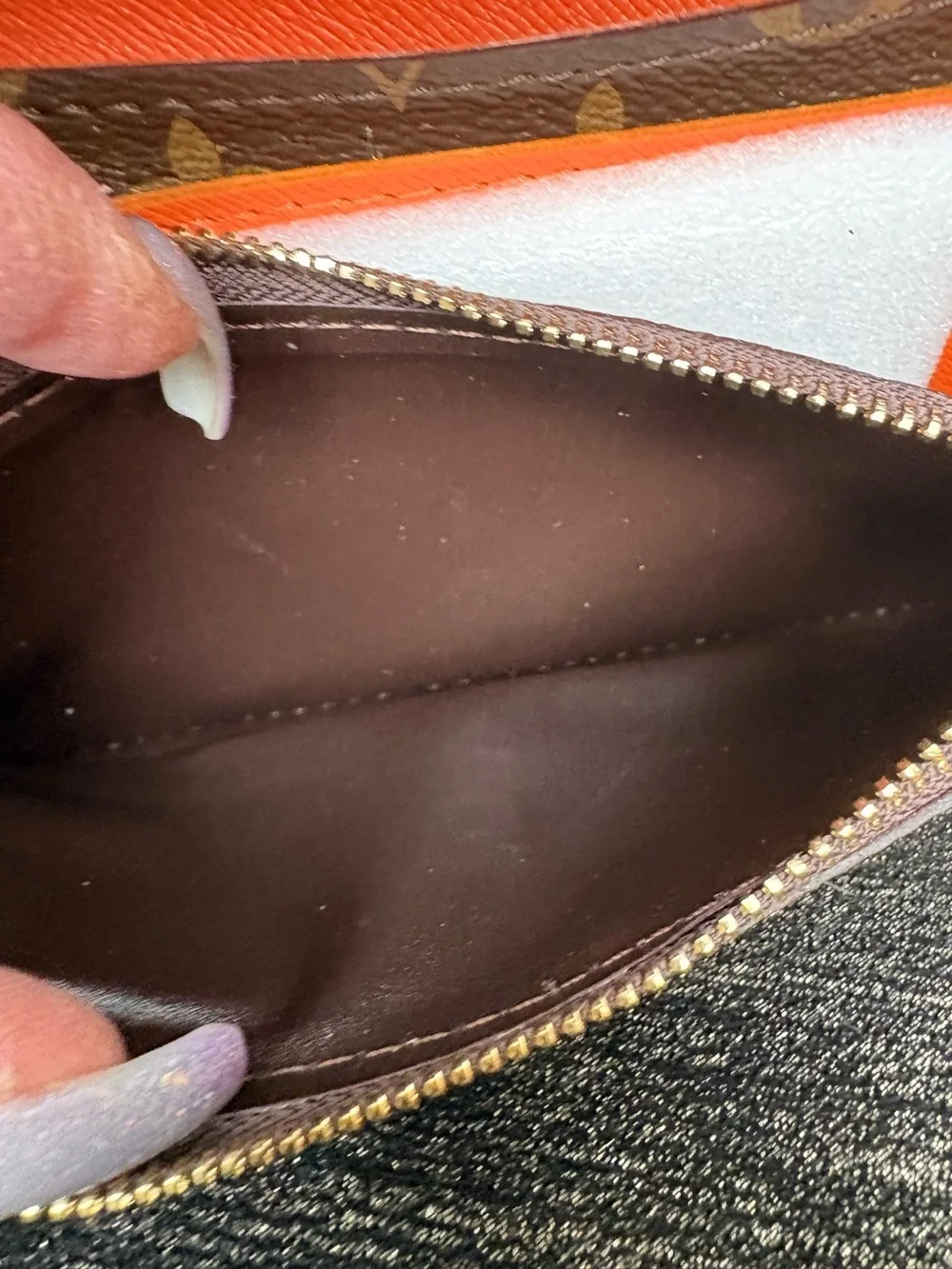 Inspired Monogram Canvas Emilie Wallet dark brown and Tan and o